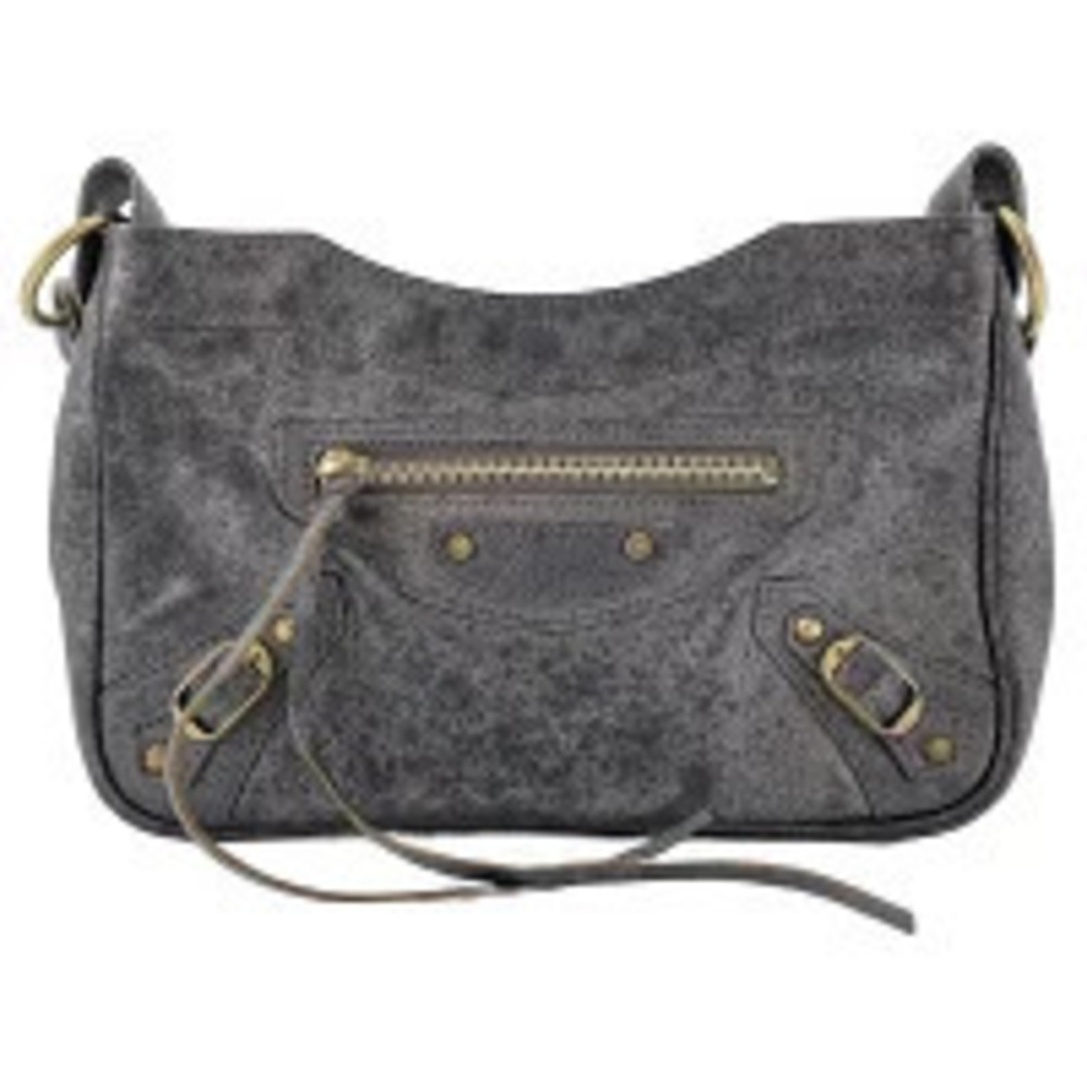Balenciaga Leather The Hip Shoulder Bag Gray